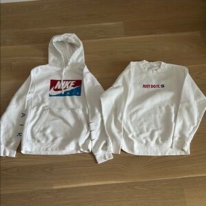 Nike Air and Just Do It White Hoodies